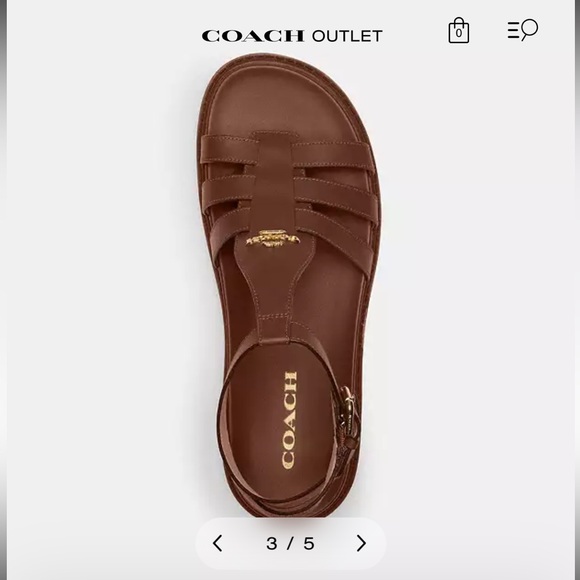 Coach Brown Leather Minimalist Sandals - Picture 9 of 10